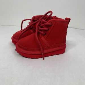 Ugg Neumal ll Chukka Boot Red Size 6. Infant shoe side zipper 1017320t